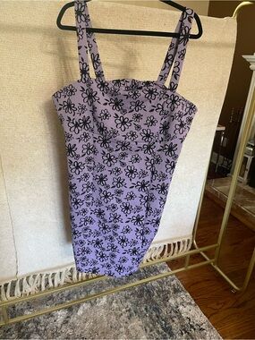 Forever 21 Plus Lavender Purple & Black Floral Knit Dress - 3X